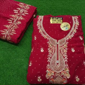 জর্জেট থ্রি পিস – নজরকাড়া এমব্রয়ডারি ডিজাইন