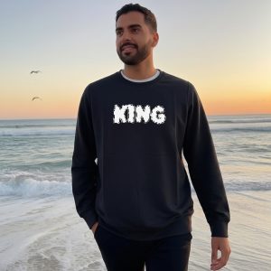 স্টাইলিশ “KING” প্রিন্টেড ফুল হাতা টিশার্ট